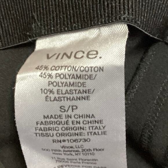 Vince Black Mid Rise Side Zip Stretch Ankle Slim Cropped Trouser Pants Size S - Picture 5 of 5